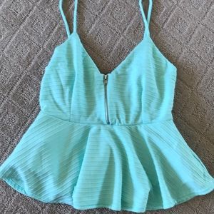 Teal Peplum Blouse